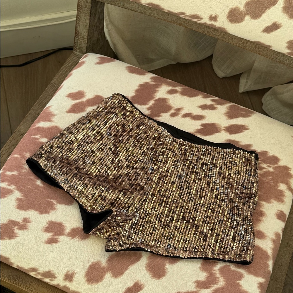 Cheetah Sequin Mini Shorts